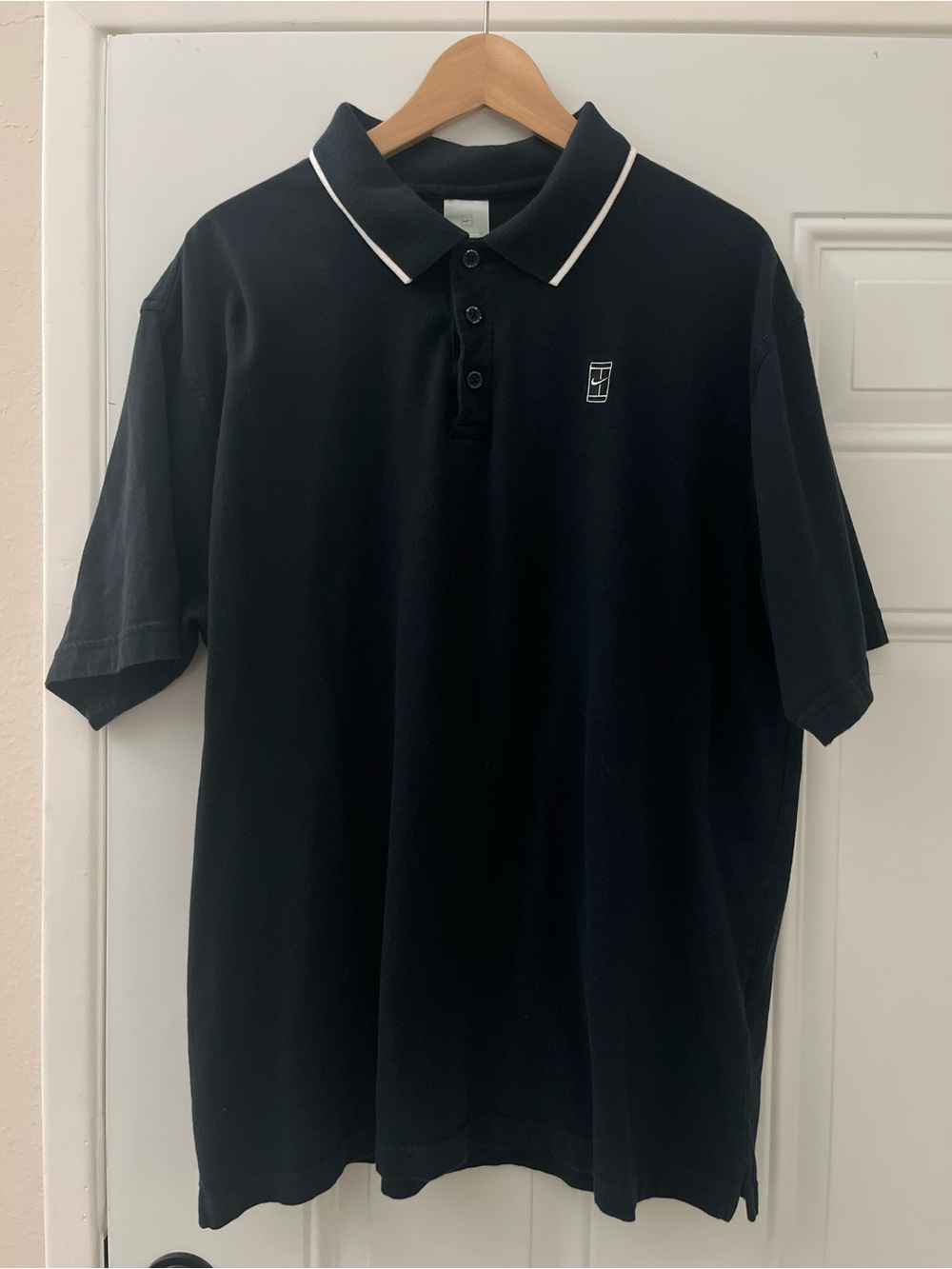 Nike Black Polo with White Trim and Subtle Logo